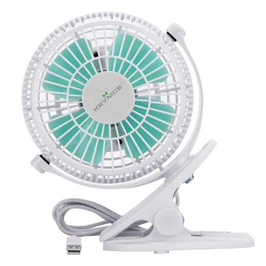 KEYNICE Clip on Fan, 4 Inch USB Fan, Small Dorm Fan with 2 Speeds, Portable Bed Fan for Cooling and Sleep, 360° Rotation Desk Fan for Room Bedside Gym Library 835 White