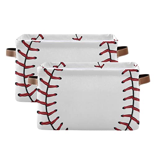 Softball Baseball Nursery Bins Toy Canvas Storage Basket Box Collapsible Clothes Laundry Hamper With Handles For Home Closet Toys Organizer 1 Pcs #TOP7