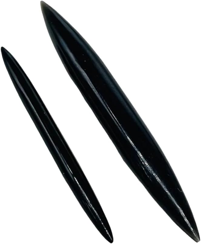 Uni Craft Black Obsidian Crystal Septum Spike Gauges, 14g to 1/2 inch, Custom Sizing Available