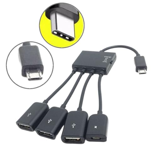 Adaptador OTG Tipo C Micro USB con HUB 1 a 4 puertos de carga 4