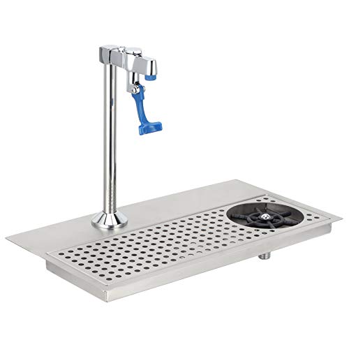 Topyond Glass Rinser, Commercial Stainless Steel Cup Washer with Multi-Angle Water Outlet, Pitcher Rinser for Bar, Restaurant, Cafe, Automatic Glass Cleaning, Push Type Faucet for Baristas