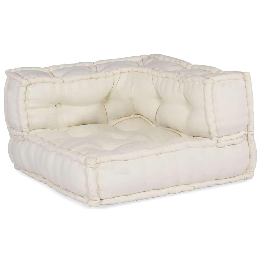 SYDE Sofá Modular Crema 70x70x54 Tela | Relleno de espuma, algodón suave, diseño versátil, para sala, porche o juegos