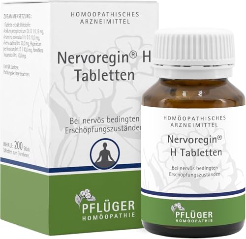 Nervoregin® H Tabletten - Natürliche Hilfe bei innerer Unruhe und Erschöpfung - für Erwachsene & Kinder - ohne Nebenwirkungen - 200 Tabletten