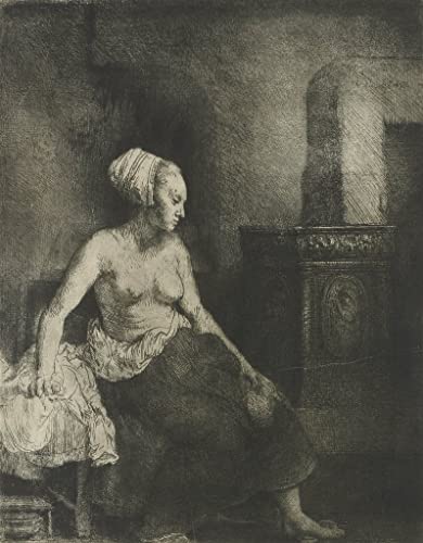 Tableau Demi-femme au poêle Rembrandt : sublimez enfin vos murs vides avec ce poster 60x90