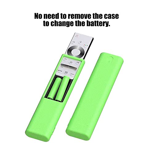 Image of Oboe Silicone Protective Case for Samsung BN59-01311 Smart TV Remote Shockproof Anti-Slip Battery Cover for Samsung QLED TV Smartone Remote Anti-Lost with Remote Loop (Glow in Dark Green)