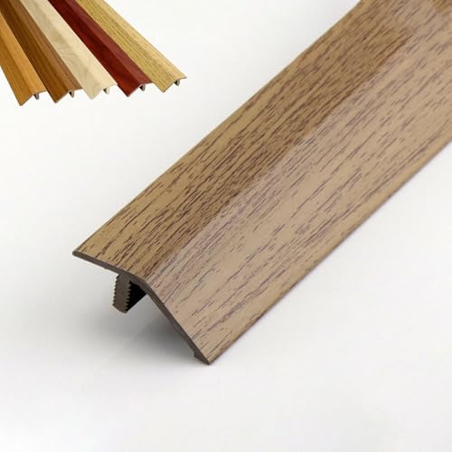 Tira de Umbral Tira de Transición de Umbral de PVC Autoadhesiva, Veta de Madera, Rampa de Transición para Suelos Irregulares de 1 a 2 cm de Alto, Barra de Moldura para Borde Suelo Anti-tropezones(Styl