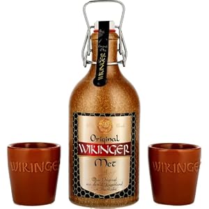 Original Wikinger Met | 1×0,5L im Tonkrug inkl. 2 Becher | Honigwein aus der historischen Ursprungsregion in…
