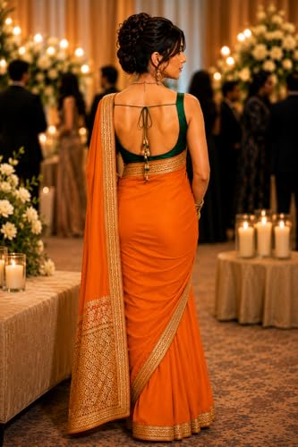Image of Women's Glory Banarasi Satin Silk Saree for Women.