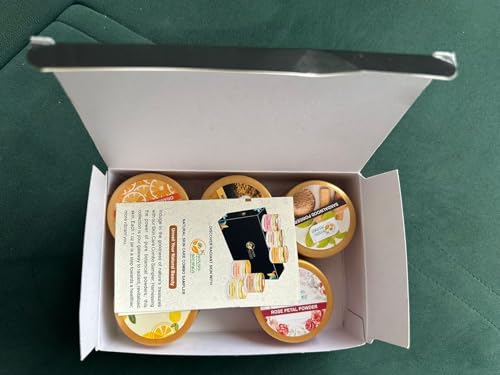 Image of Herbs Botanica Skin Care Powder Sampler Gift Pack - 6 Varieties (1 oz Each) Sandalwood, Orange Peel, Lemon Peel, Rose Petal, Wild Turmeric & Multani Mitti Clay Facial Cleansing & Exfoliating Powders