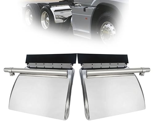 MIAOKUI 24 x 24 Stainless Steel Quarter Fenders for Semi Trucks Fenders with Mounting Hardware