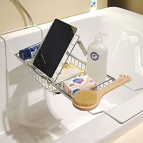 Zhyiyi Stainless Steel Bathtub Caddy Tray,Over Bath Tub Racks Organizer With Removable Wine Rack Book Candle Holder,Expandable Bath Tub Shelf For Reading Black #TOP5