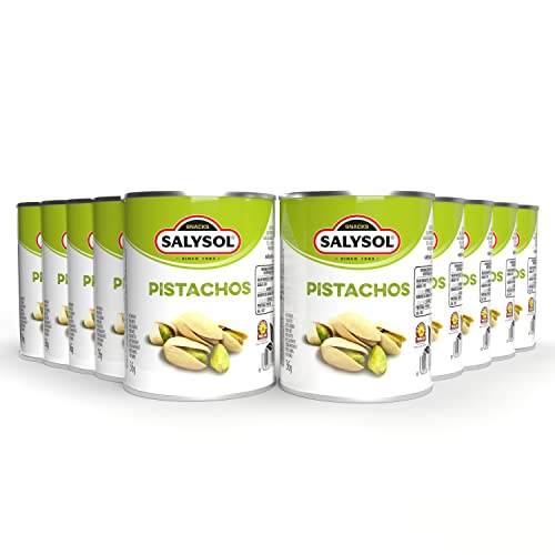 SALYSOL | Pistachos aperitivos salados envasados al vacío 10x36 gramos.