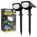 Bell+Howell Solar Lights Outdoor Bionic Burst Waterproof IP67 Path Lights, Landscape Outdoor Solar Lights for Yard Auto On/Off LED Bulbs, Wireless, Multicolor, Adjustable Light 2 Pieces