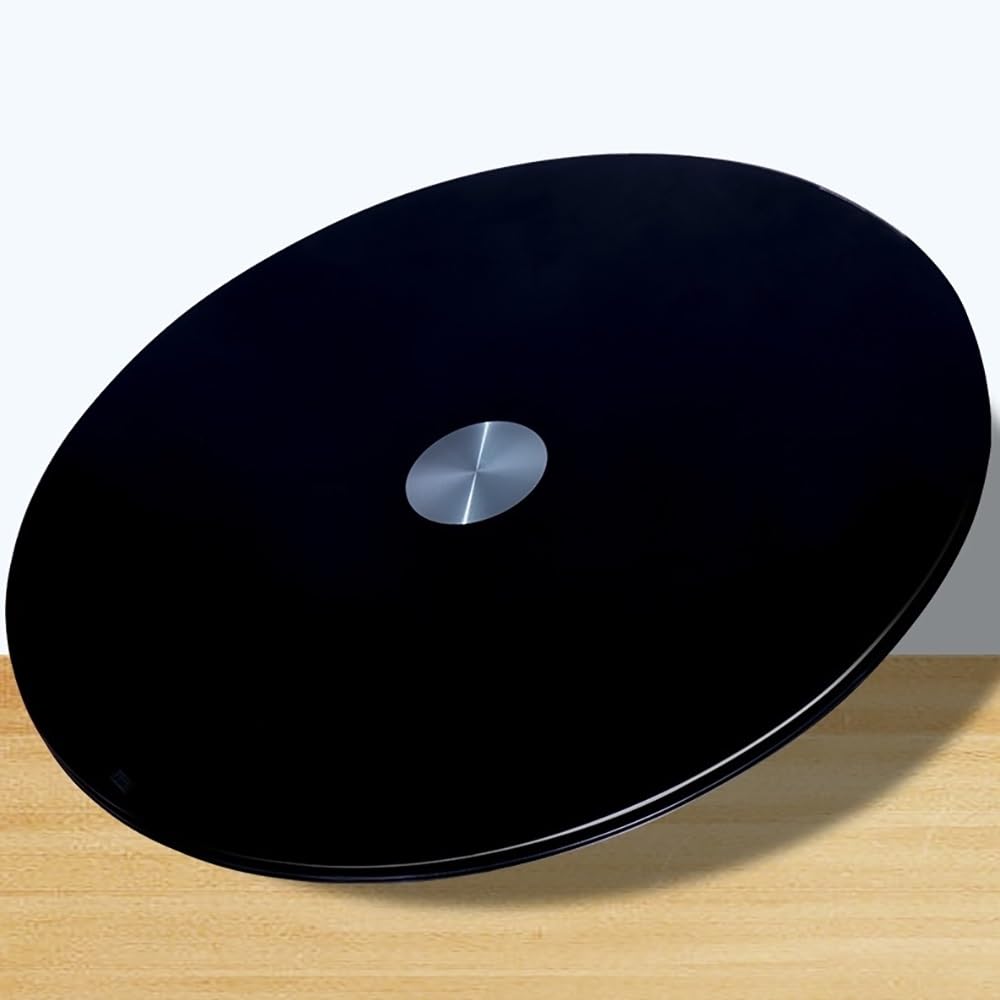 Plateau Tournant En Verre Trempé Lazy Susan Noir, Grand Plateau Rotatif De 60cm 80 cm 100cm, Pour Table De Salle À Manger, Assiette De Service De Table D'hôtel À Domicile, Facile À Partager La Nourrit