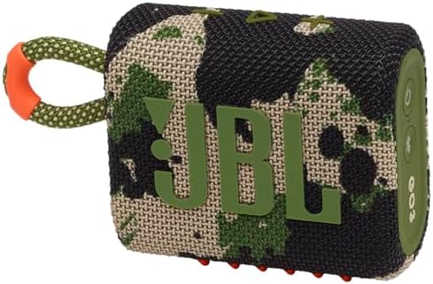 JBL Go 3: Portable Speaker with Bluetooth, Built-in Battery, Waterproof and Dustproof Feature - Squad, Camouflage
