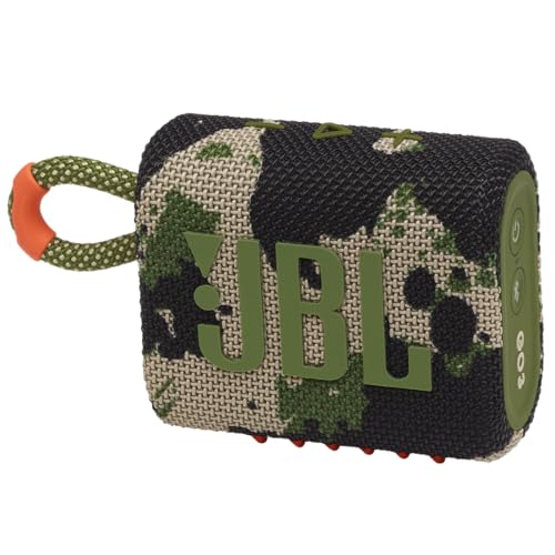 JBL GO 3 kleine Bluetooth Box - Camouflage – Wasserfester, tragbarer Lautsprecher für unterwegs – Bis zu 5h Wiedergabezeit mit nur einer Akkuladung