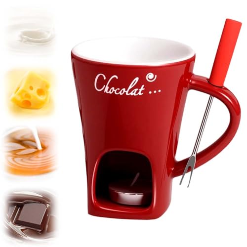 Mini ensemble de fondue au chocolat pour enfants et adultes - Tasse rouge 2025