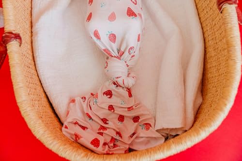 Image of Copper Pearl Swaddle Blankets for Newborns | Soft Stretchy Receiving Blankets for Boys and Girls | Large 46 x 46 Inch Baby Blankets | Lightweight and Breathable Swaddles | Strawberry