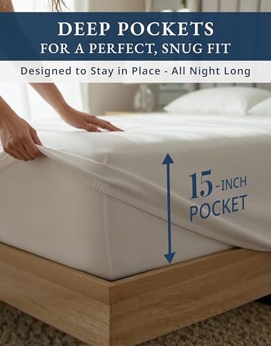 Image of LANE LINEN Twin Sheets 1000 Thread Count 100% Egyptian Cotton - White | Twin Bed Sheets - 3-Piece Set, 15 inch Deep-Pocket Snug Fit, Ideal For Dorm Rooms, Long-Staple 100% Egyptian Cotton,
