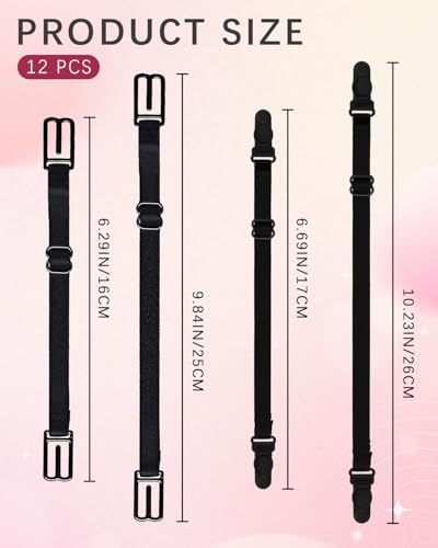 12 PCS Bra Strap Holders for Slipping Bra Strap Clips Elastic Straps Adjustable Bra Band Women's Non-slip Elastic Bra Strap Extender Keep Bra Straps In Place Extender Bra Accessories2