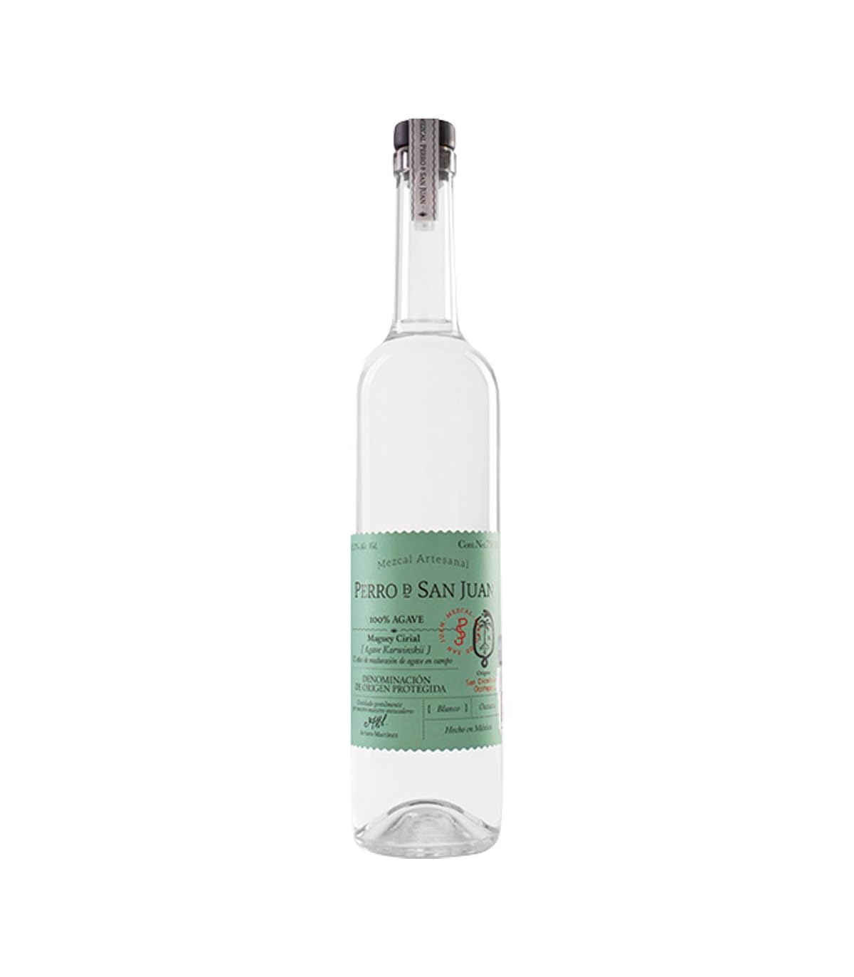 Perro de San Juan Mezcal Cirial Jade - Botella de vidrio 700 ml.