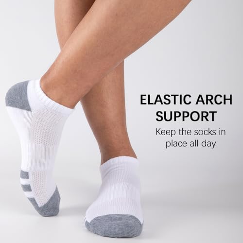Heatuff 7 Pairs Mens Cushioned Ankle Socks Low Cut Athletic Breathable Comfort Casual Socks4