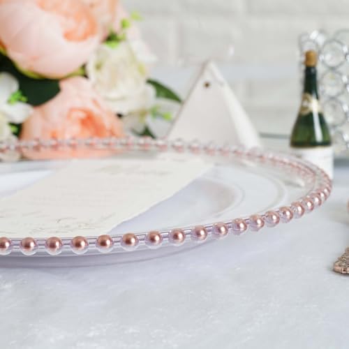 6 Platos Cargadores Acrílicos Redondos 13" Oro Rosa miniatura 4
