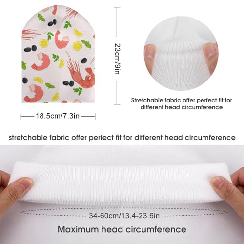 Shrimp Lemon Food Pattern Kids Beanie Hat for for Girls Boys Children Cap Winter Knitted Chemo Cancer Headwear Accessories Gifts Decoration2