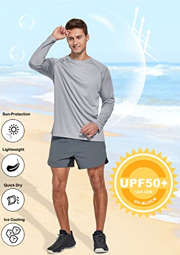 Susclude Men's Sun Protection UPF 50+ UV/SPF Long Sleeve T-Shirt Outdoor Rashguard Shirts for Running,Fishing,Hiking3