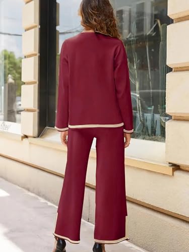 Image of ALL YOURS Women's Contrast Piping Top with Trousers Co-Ords Sets