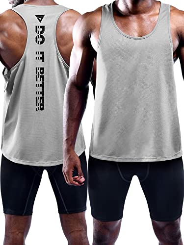 3er Pack Tank Top Herren, Sommer Ärmelloses Muskelshirts Gym Sport Unterhemd Funktionsshirt Workout Tanktop, Fitness Achselshirts Bodybuilding Tee Shirt für Männer Black/Gray/Dark Grey-3P06-S 3