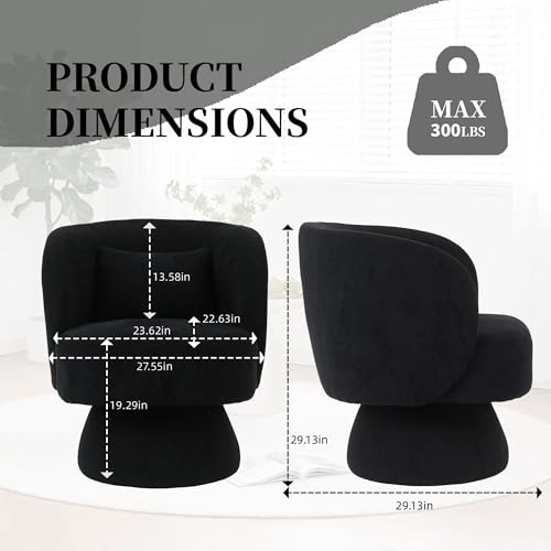 Sillón Giratorio Plegable Negro miniatura 2