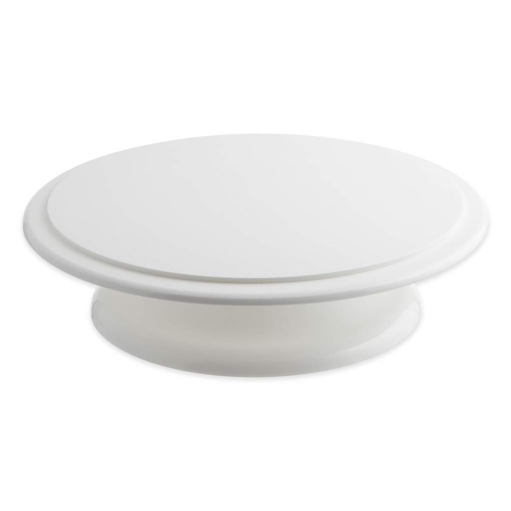 thermohauser 8300020012 Plateau à Tarte Rond en ABS Blanc Diamètre 33,0 x 9,0 cm avec Roulement à Billes Plastique