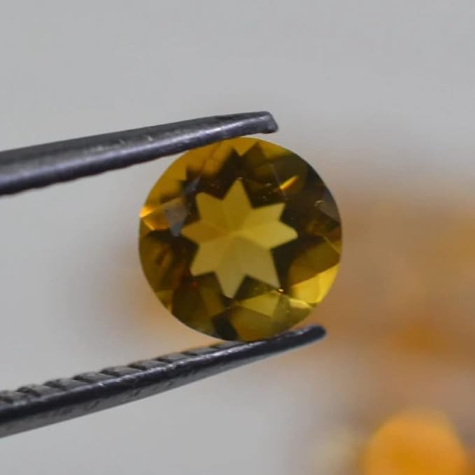Madeira cytryn od 2 mm do 8 mm kamień szlachetny okrągły żółty cytryn fasetowany szlif naturalny cytryn Madera kamień szlachetny do produkcji biżuterii łąki 1 szt, 8mm, Kamień szlachetny, Cytryn z Madery