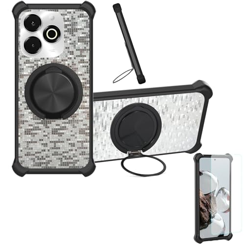 �Ή� Umidigi Note 100x �P�[�X Phone Case [1�� 9H+�d�x���� �K���X�t�B����][360°��]���X�^���h�A�}�O�l�b�g��]CX-21-HEI