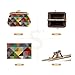 Signare Tapestry Double Pocket Change Pouch Kiss lock Coin Purse for Women With Colourful Geometric Multicolor Triangles Design (FRMP-MTRI)