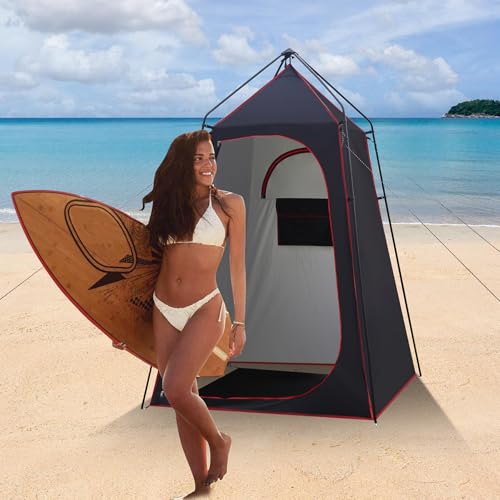 Camping Shower Tent, refugio portátil para ducha y privacidad al aire libre, 7.2 FT, fácil instalación, con piso y protección UPF 50+, ideal para senderismo, pesca y playa miniatura 2