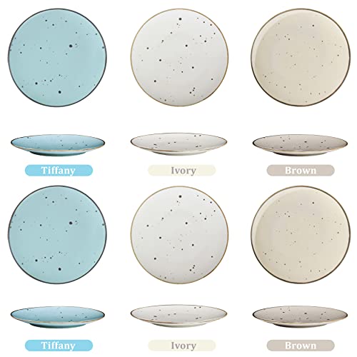 Image of Esfour Ceramics Dinner Plates 11 Inch Set of 6 - Microwave, Oven, Dishwasher Safe, Scratch-Resistant, Porcelain Dishes for Steak, Pizza, Home & Restaurant, Party, Giftable - Natural Assorted Colors
