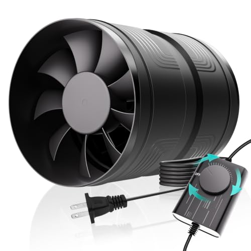 Okryain ダクトファン 150mm 中間取付型 ダクト用換気扇 強力 無段階風量調速可能 省エネ 静音 丸形 産業用換気扇 部屋排気/温室/DIY塗装/家焼肉/ペットトイレ（φ150mm/単品）