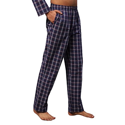 Image of B STORIES Men's 100% Cotton Full Sleeve PJ Set - Checkered Nightwear Set | Soft Loungewear | Comfortable Sleepwear | Stylish Casual Home Wear Shirt & Pant (S-XXL)