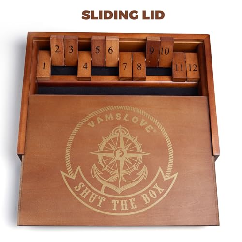 Juego Wooden Shut The Box Dados de Mesa para 2 Jugadores miniatura 4