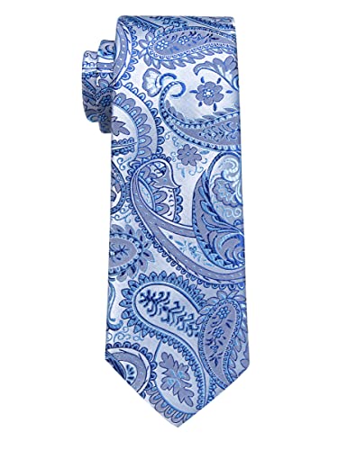 Image of YourTies Blue Paisley Tie Classic Silk Ties for Men Fashion Necktie Party in Gift Box One Size