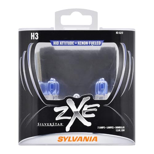 SYLVANIA - H3 (64151) SilverStar zXe Fog High Performance Halogen Fog Light Bulb - Bright White Light Output, HID Attitude, Xenon Fueled Technology (Contains 2 Bulbs)