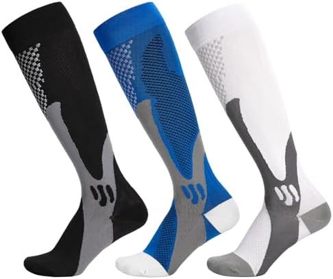 Compression Socks, 3 Pair Circulation 20-30 mmhg Compression Stoc...