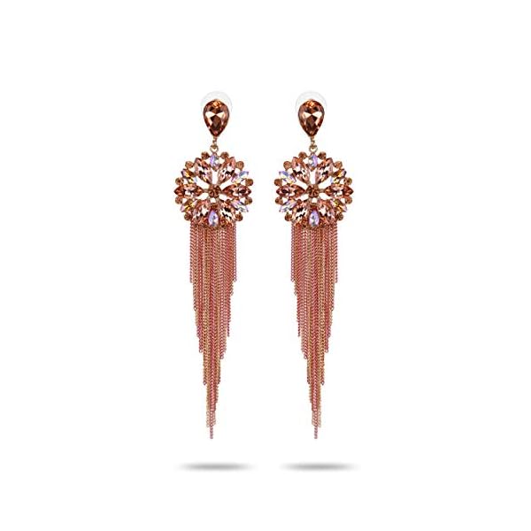 YouBella Jewellery Earrings for women Crystal Tassel Handmade Earrings for Girls and Women