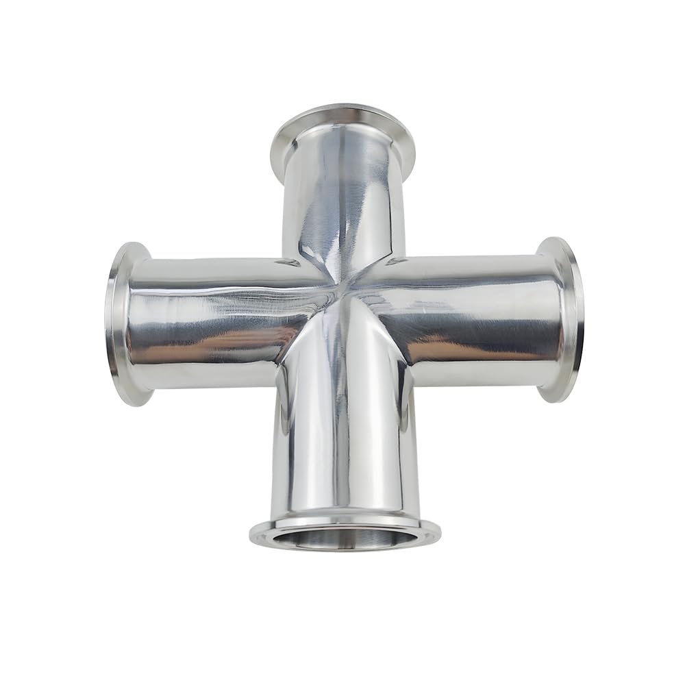 Tubo OD 19mm Acciaio Inox SS304 4 Way Cross Fitting 1.5 "Tri Clamp Feerule OD 50.5mm Home brew