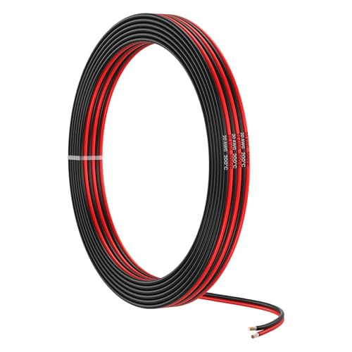MMOBIEL 20 AWG Cable Eléctrico Paralelo – 20 Gauge 10m / 32.8ft - Cable Cobre Estañado - 2 Conductores de Alambre para Alambre de Automoción - Led Tiras, Audio/Altavoz de Alambre, Lámparas