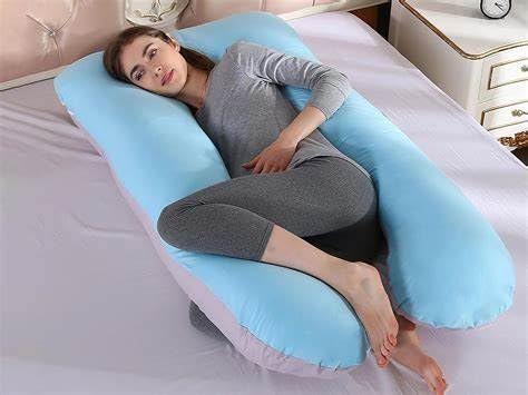 Image of Safe Multifunctional Microfiber U Shaped Pregnancy Pillow /Maternity Pillow. (Grey-Blue-U)