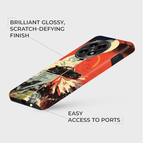 Image of MILLION CASES Back Cover Case for OnePlus 12 Scratch Resistant Anti-Slip Polycarbonate Shockproof Protective Durable Drive Addiction Crystal Case for Men & Boys