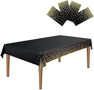 Alnicov 4Pcs 54 x 108 Inch Plastic Tablecloth,Waterproof Rectangle Tables Covers Fit for Outdoor Events Birthday Parties Weddings or Thanksgiving Christmas